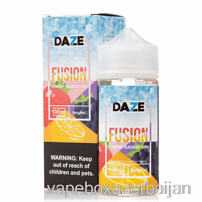 E-Juice Vape ICED Strawberry Blackberry Lemon - 7 Daze Fusion - 100mL 0mg